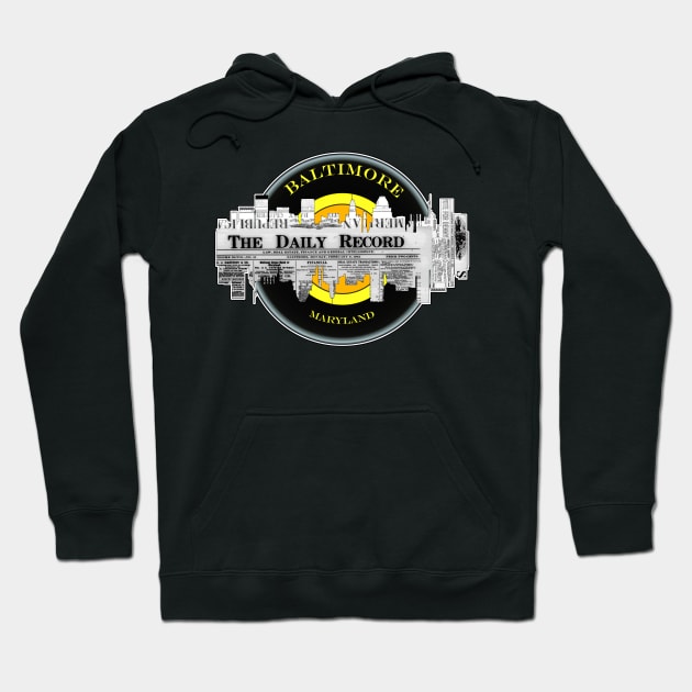 Baltimore Vintage News Skyline Hoodie by crunchysqueak